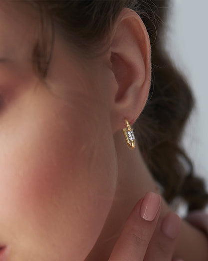 Rose | Twirl Diamond Hoops