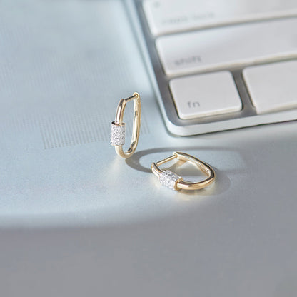 Rose | Twirl Diamond Hoops